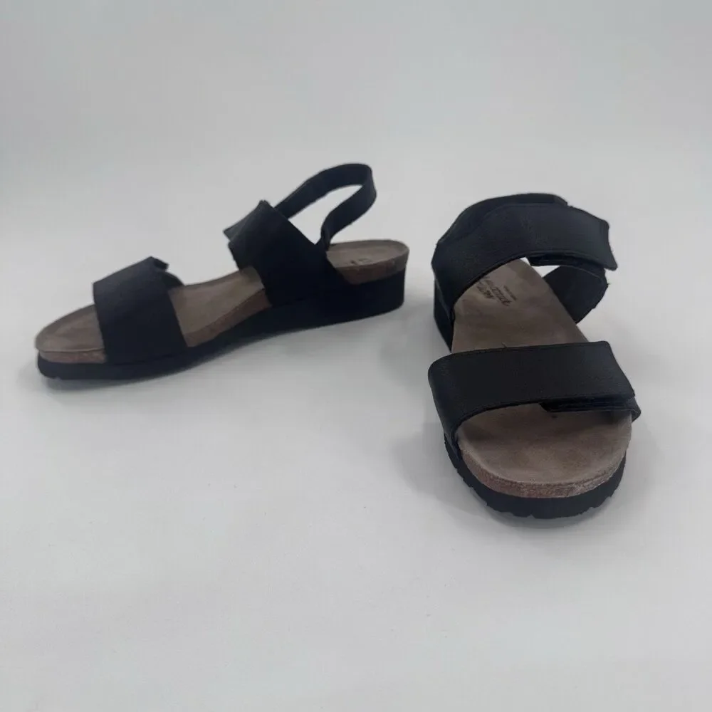Naot Eliana Sandals Womens US 10 EU 41 Black Leather  Slingback  Gold Chain